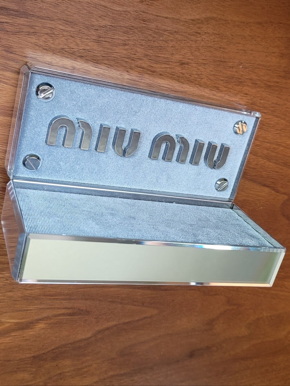 Miu Miu Mirrored Eyeglass Display Case – Silver/Gray - Picture 2 of 14